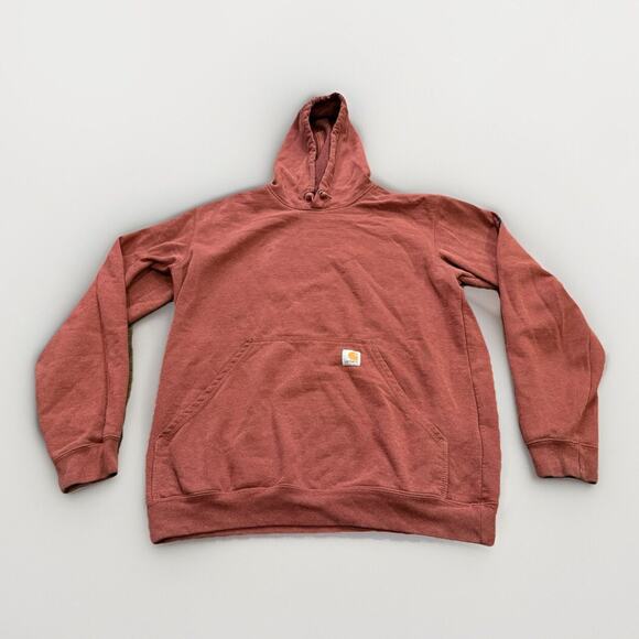 Carhartt Mens Red Spellout Original Fit Long Sleeve Hooded Size M MEDIUM K288 - Picture 1 of 8